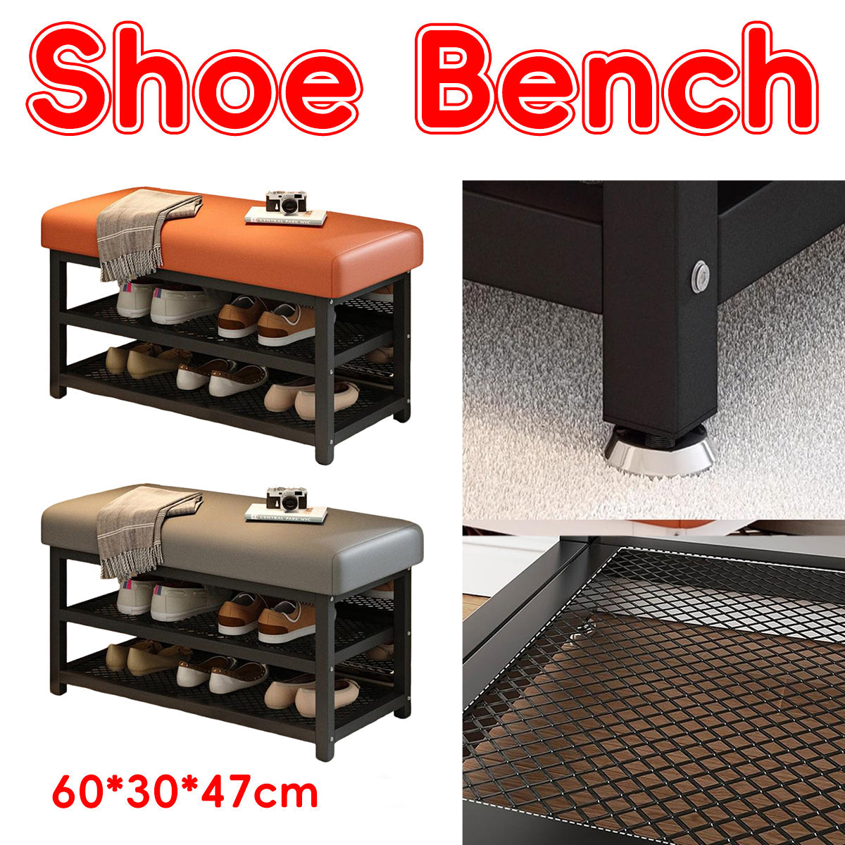 Shoe Benches Two Colours Entry Organiser | StorageOZ