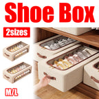 Foldable Linen Shoe Boxes Two Sizes Rack | StorageOZ