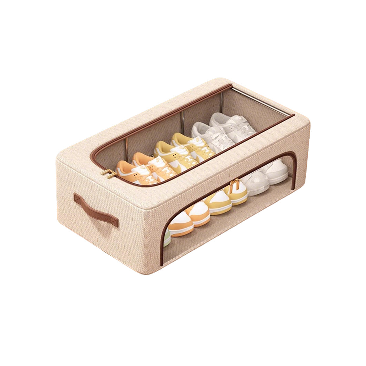 Foldable Linen Shoe Boxes Two Sizes Rack | StorageOZ
