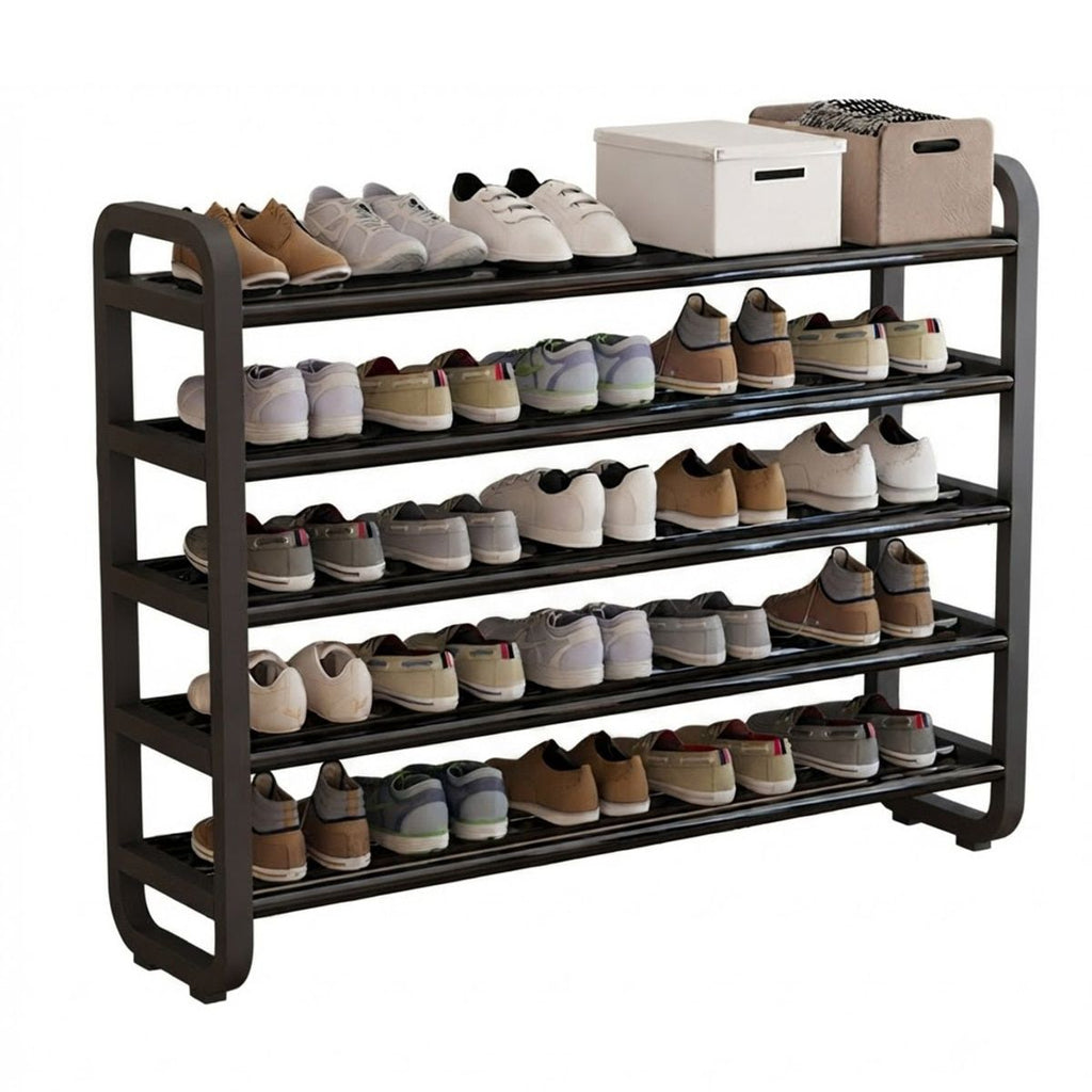 Black 5 Tier Shoe Rack Storage Organiser | StorageOZ