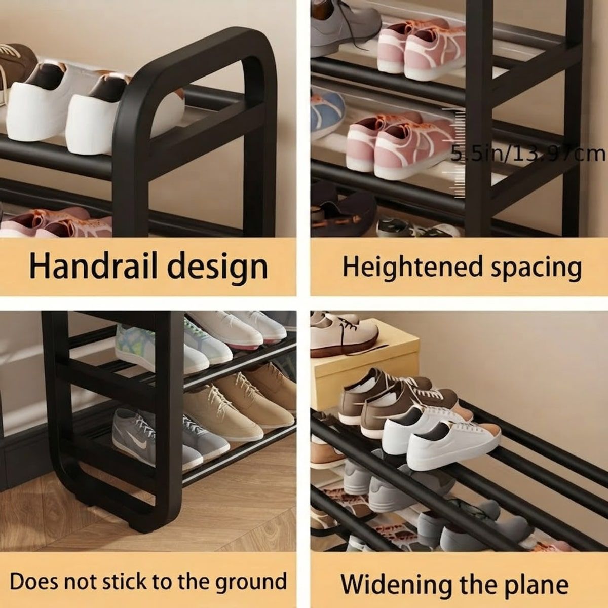 Black 5 Tier Shoe Rack Storage Organiser | StorageOZ