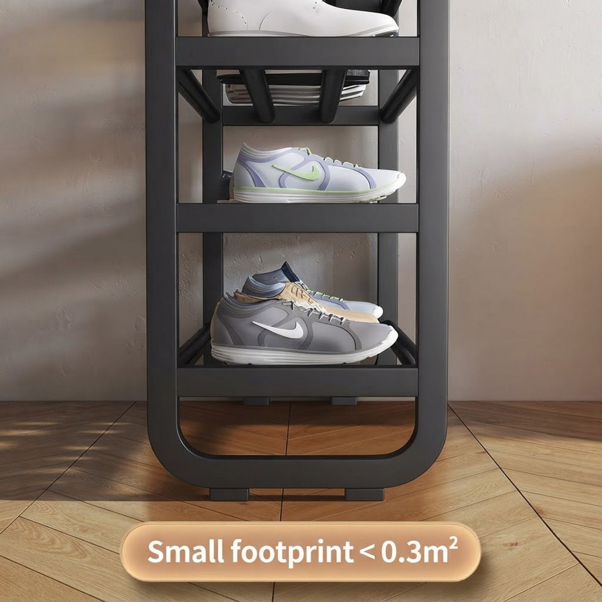 Black 5 Tier Shoe Rack Storage Organiser | StorageOZ