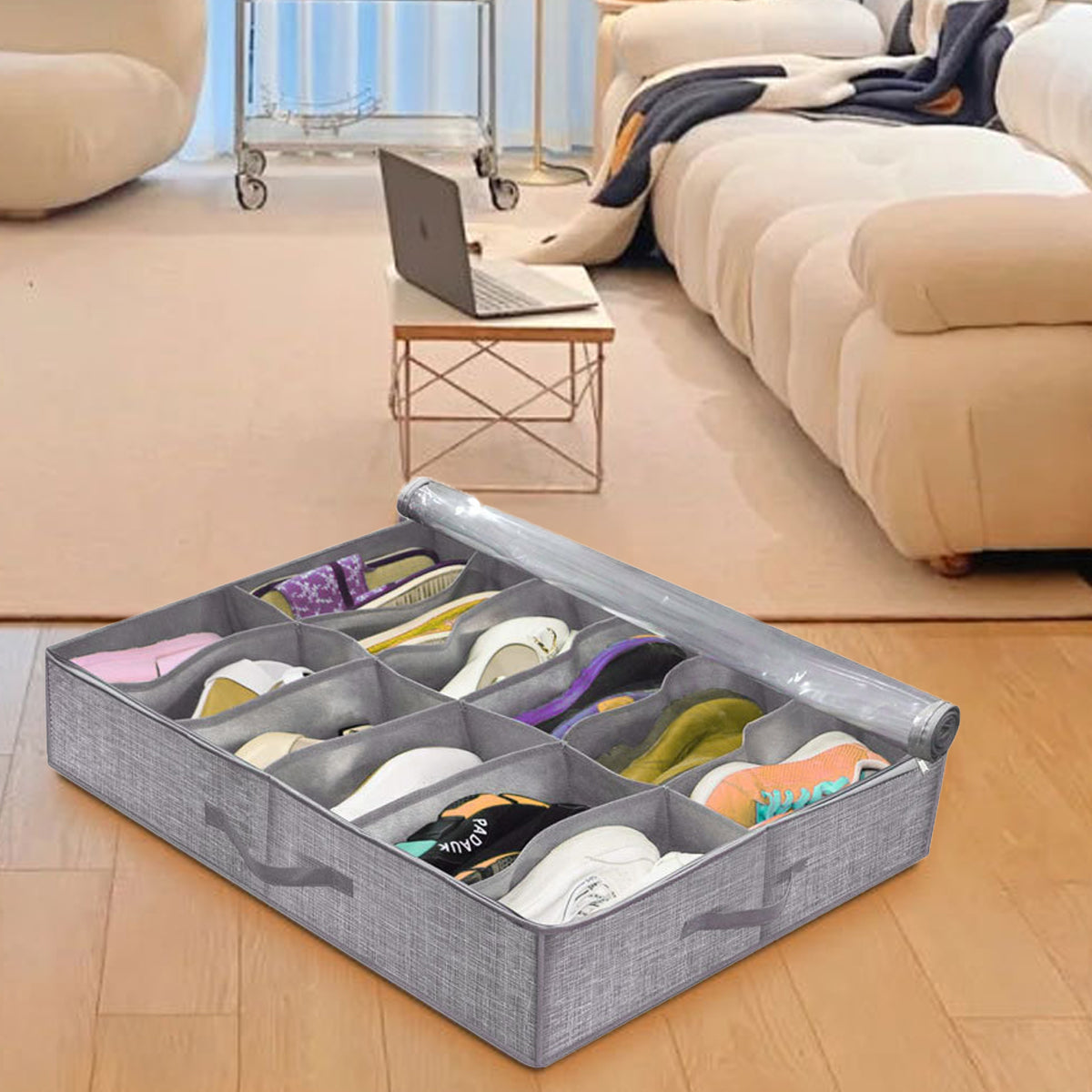 Under Bed Shoe Organiser Two Prints Rack | StorageOZ