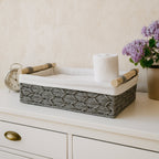 Paper Rope Desktop Basket Two Colours Set | StorageOZ