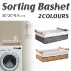 Paper Rope Desktop Basket Two Colours Set | StorageOZ
