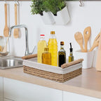 Paper Rope Desktop Basket Two Colours Set | StorageOZ