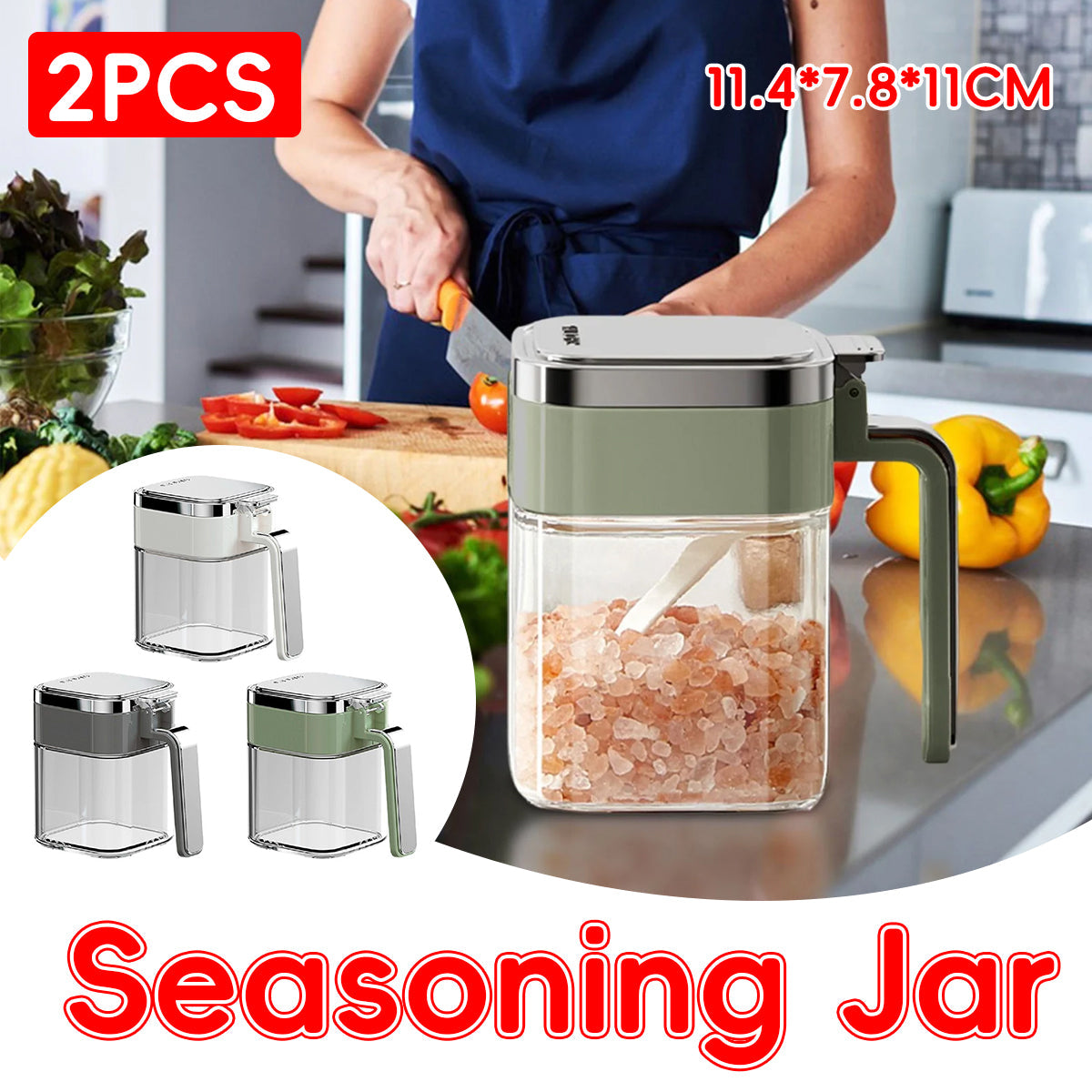 2 Pcs Spice Jars Three Colours Organiser | StorageOZ