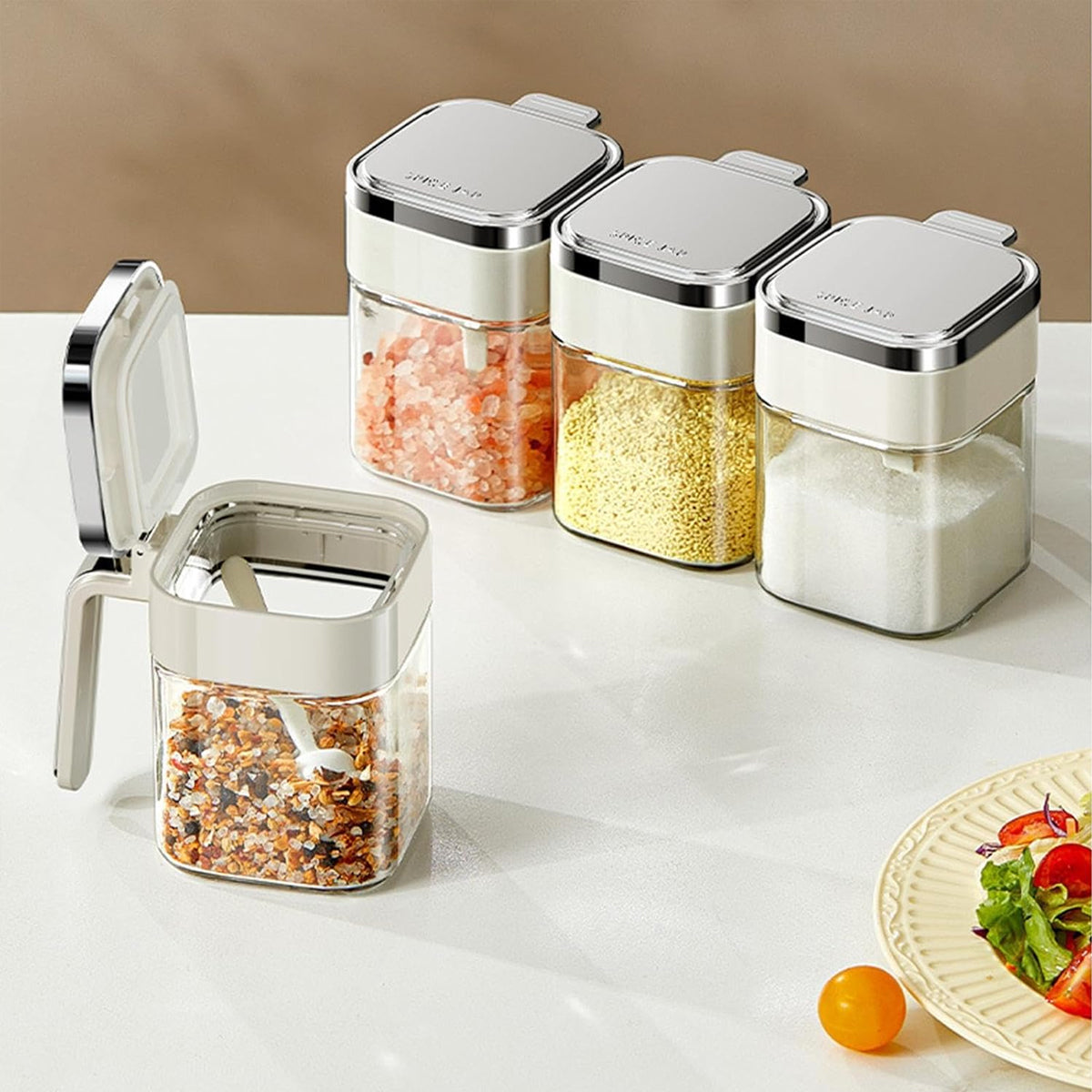 2 Pcs Spice Jars Three Colours Organiser | StorageOZ