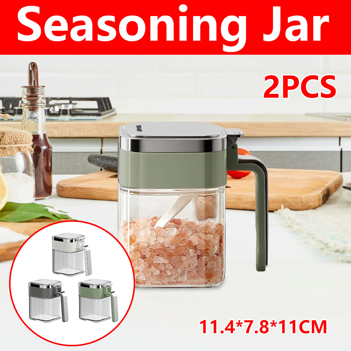 2 Pcs Spice Jars Three Colours Organiser | StorageOZ