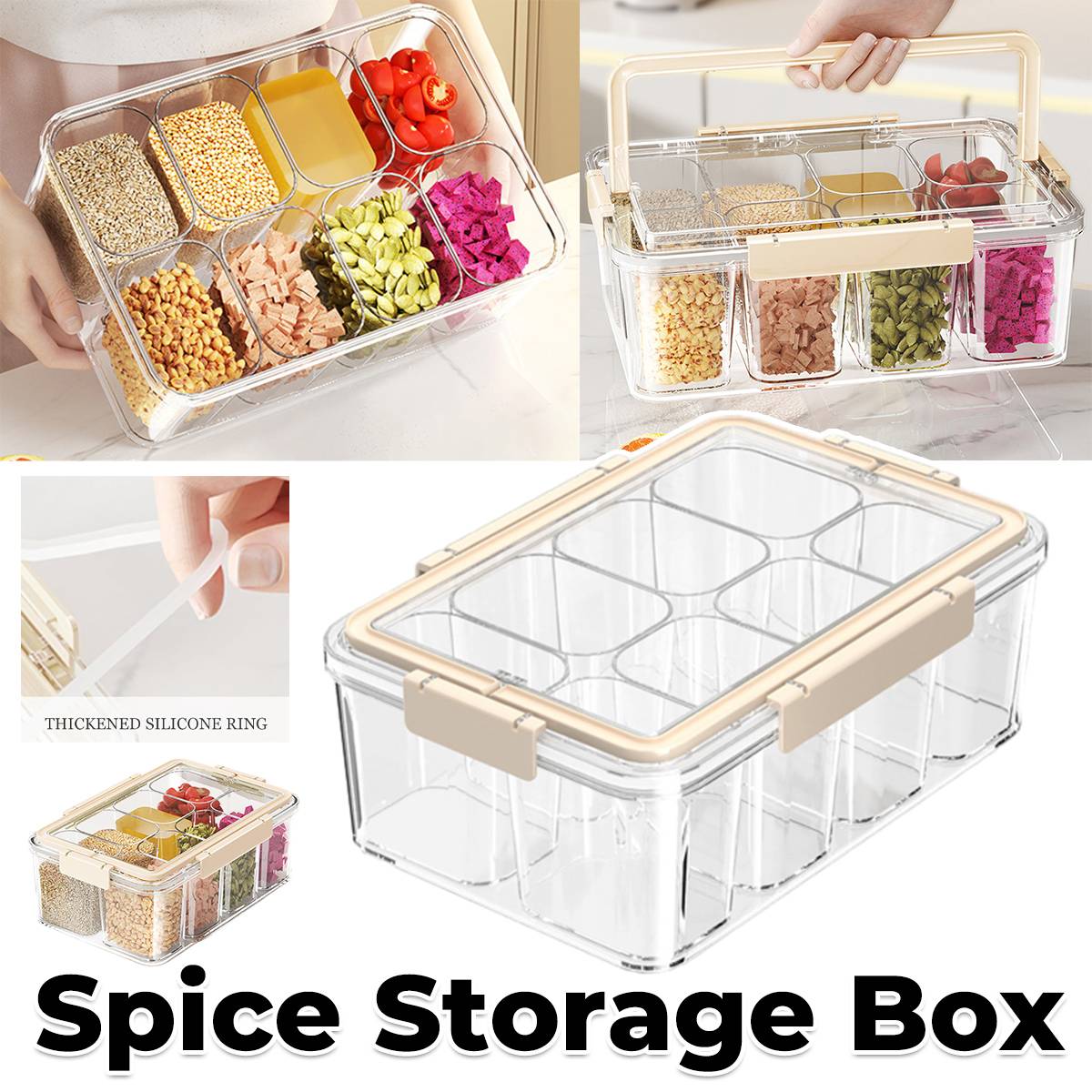 5L Sealed Spice Storage Box Cream White Set | StorageOZ