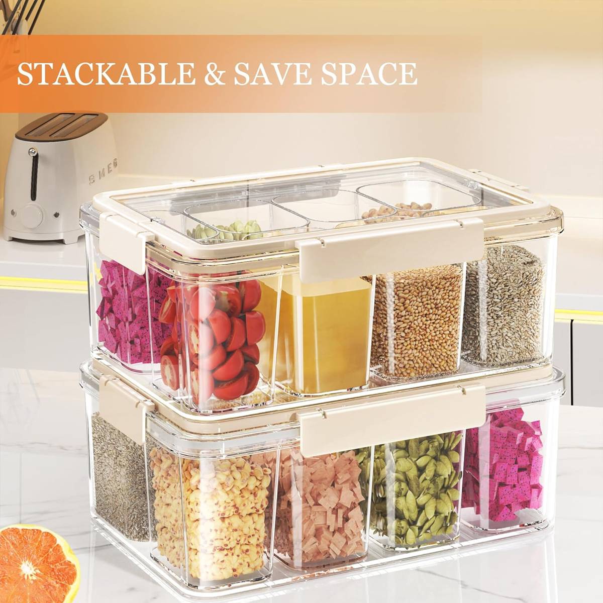 5L Sealed Spice Storage Box Cream White Set | StorageOZ