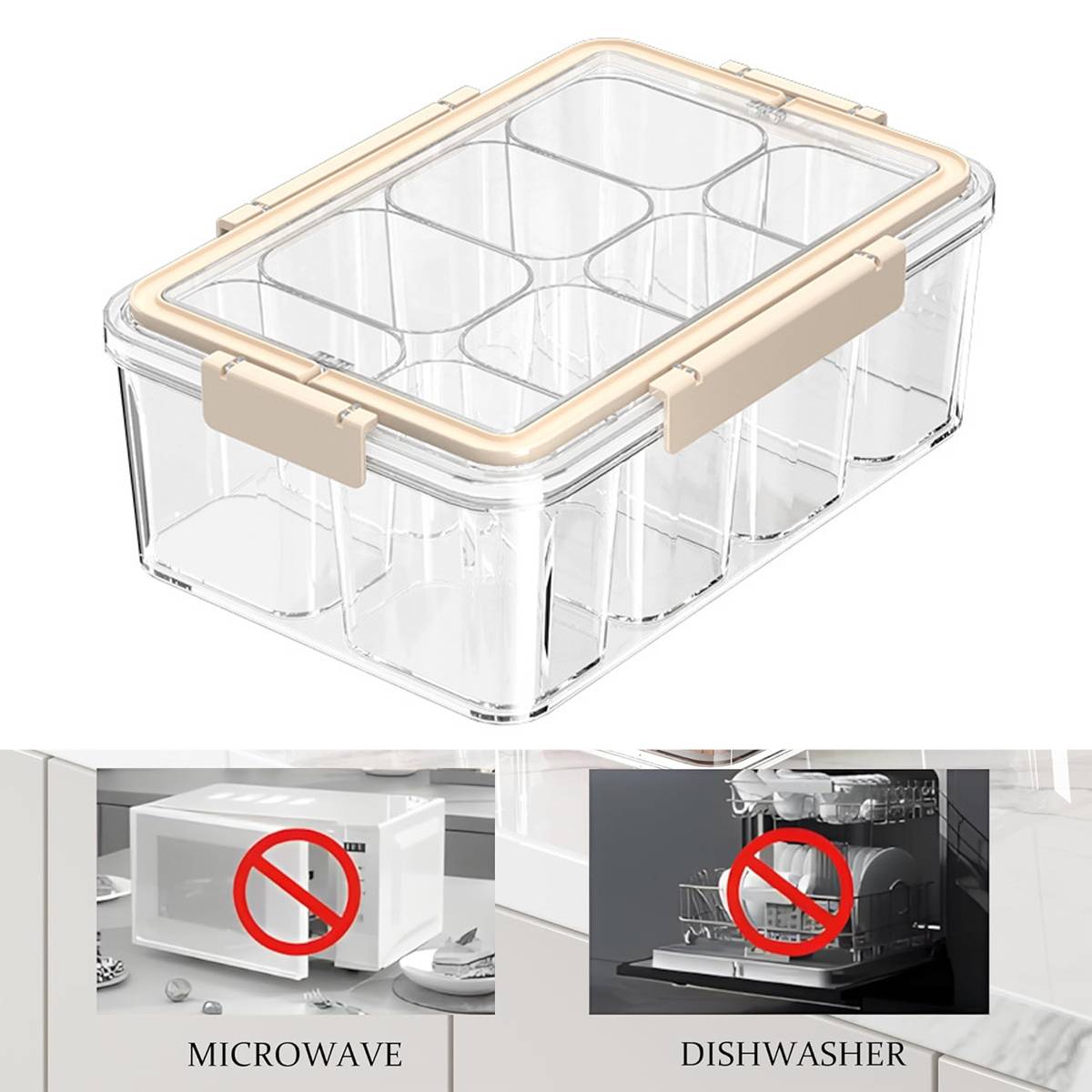 5L Sealed Spice Storage Box Cream White Set | StorageOZ