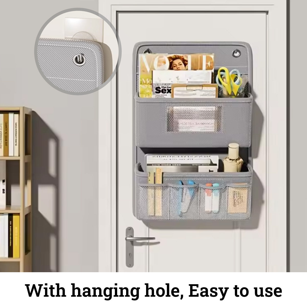 Grey Hanging Wall Storage Bag Two Heights | StorageOZ