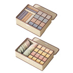 2 Pcs Cotton Linen Underwear Boxes Two Colours | StorageOZ