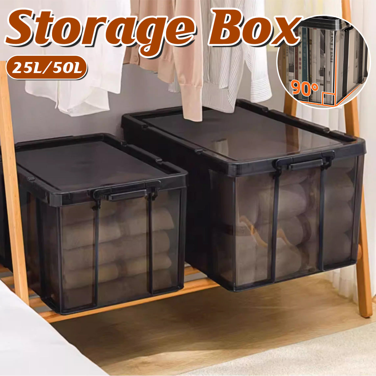 Clear Front Storage Boxes Two Sizes Rack | StorageOZ