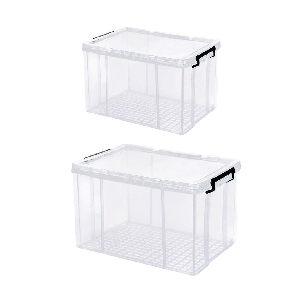 Clear Stackable Storage Boxes Two Sizes Set | StorageOZ