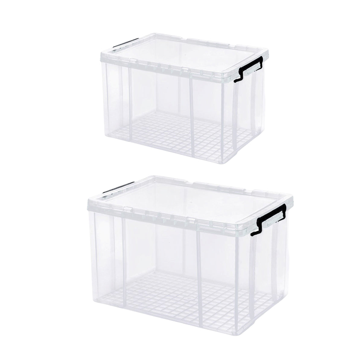 Clear Stackable Storage Boxes Two Sizes Set | StorageOZ