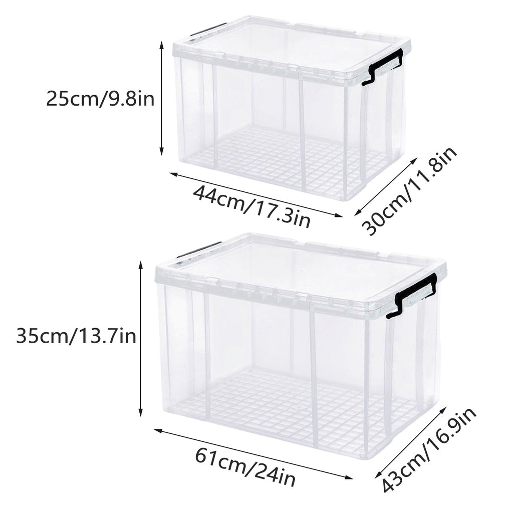 Clear Stackable Storage Boxes Two Sizes Set | StorageOZ
