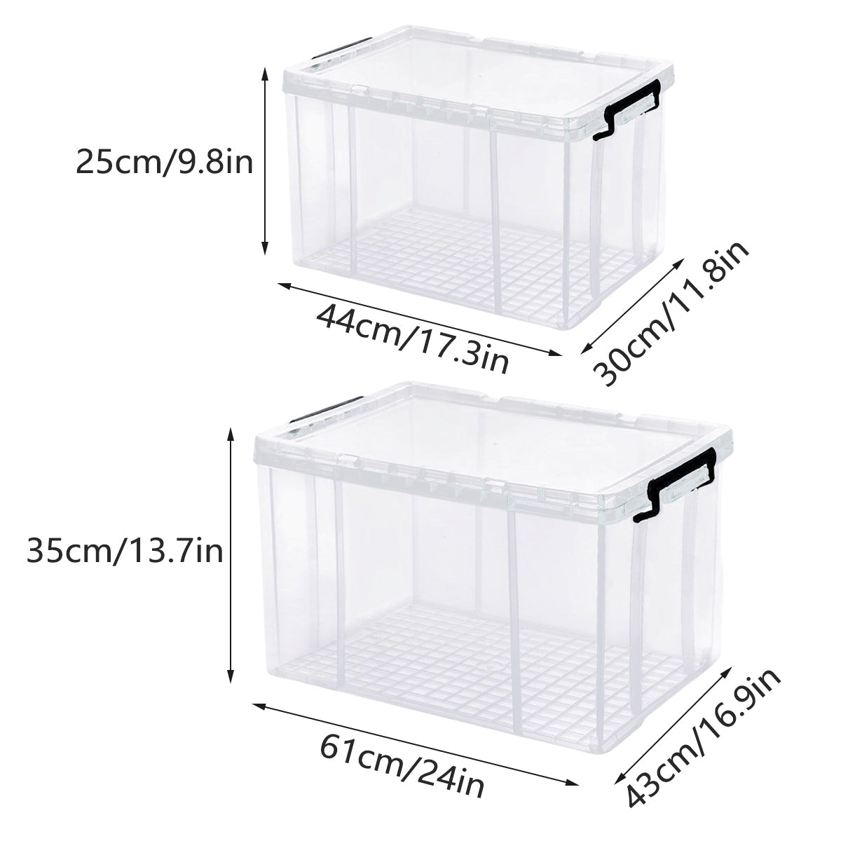 Clear Stackable Storage Boxes Two Sizes Set | StorageOZ