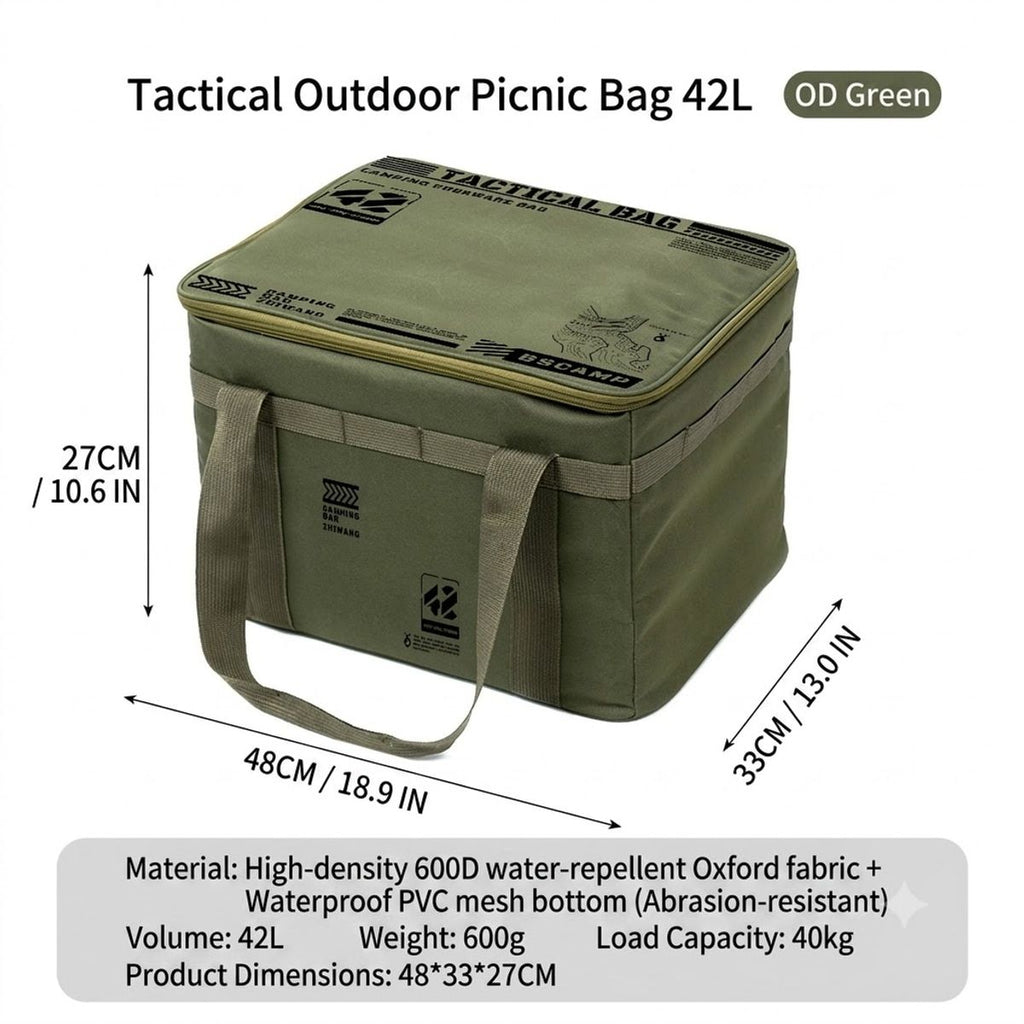 42L Army Green Fold Storage Box Organiser | StorageOZ