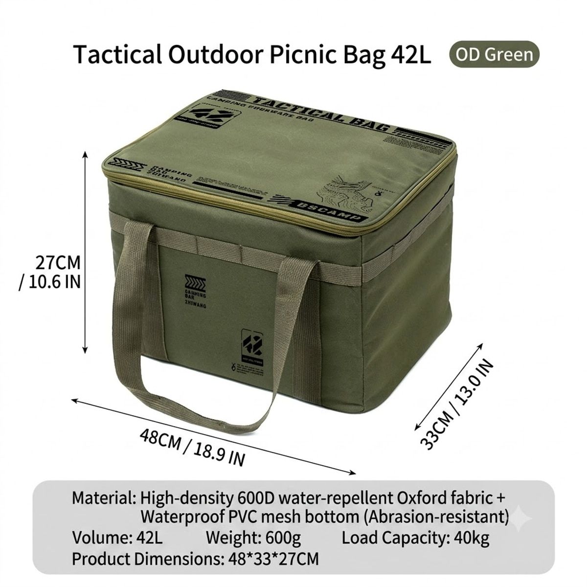 42L Army Green Fold Storage Box Organiser | StorageOZ