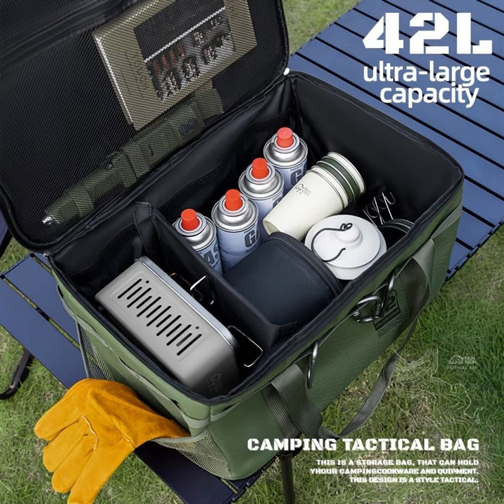 42L Army Green Fold Storage Box Organiser | StorageOZ