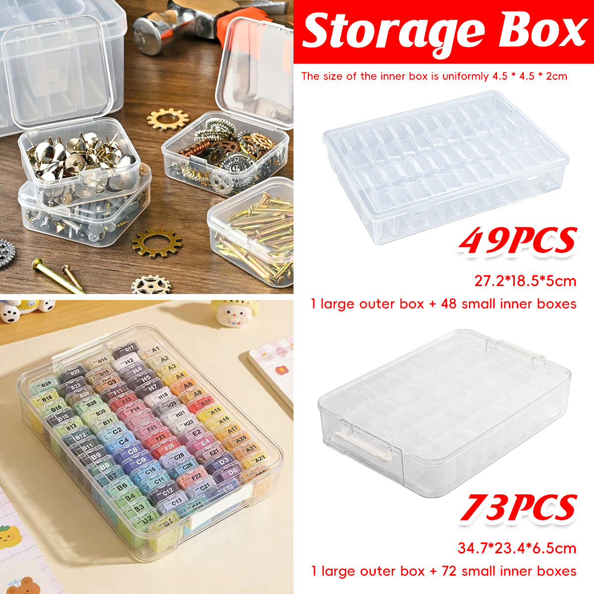 Clear Multi Cell Storage Boxes Two Sizes | StorageOZ
