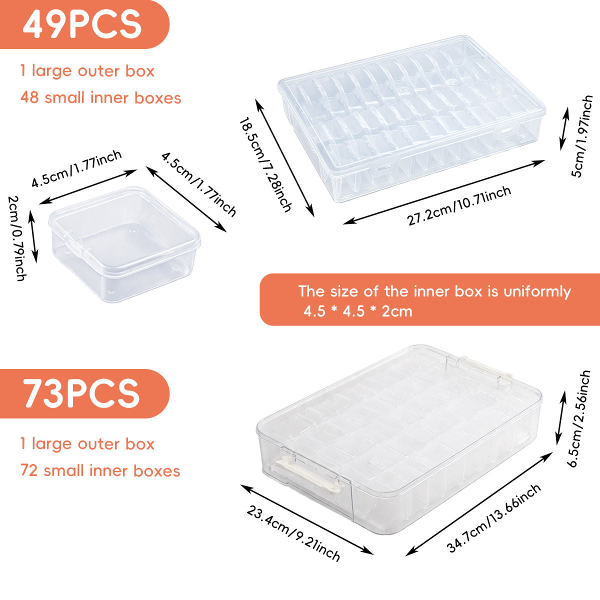 Clear Multi Cell Storage Boxes Two Sizes | StorageOZ