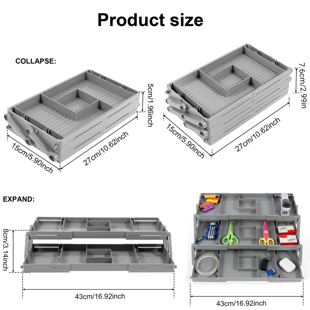 Foldable Jewellery Drawer Organiser Two Heights | StorageOZ