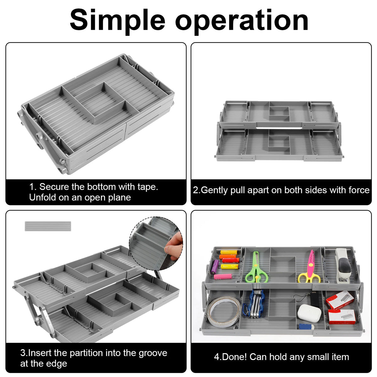Foldable Jewellery Drawer Organiser Two Heights | StorageOZ