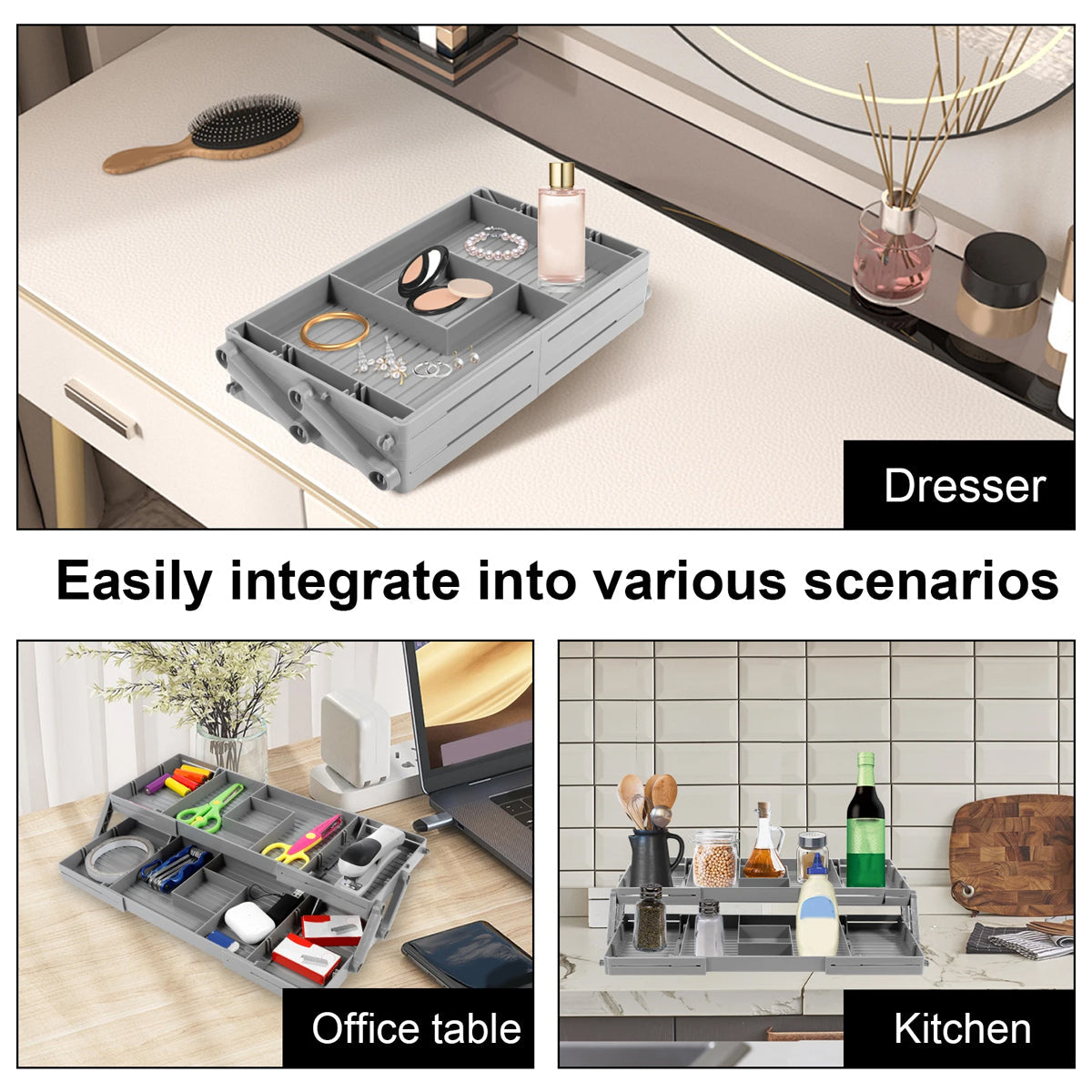 Foldable Jewellery Drawer Organiser Two Heights | StorageOZ