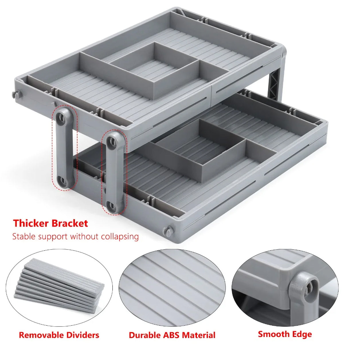 Foldable Jewellery Drawer Organiser Two Heights | StorageOZ