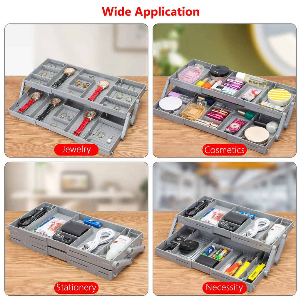 Foldable Jewellery Drawer Organiser Two Heights | StorageOZ