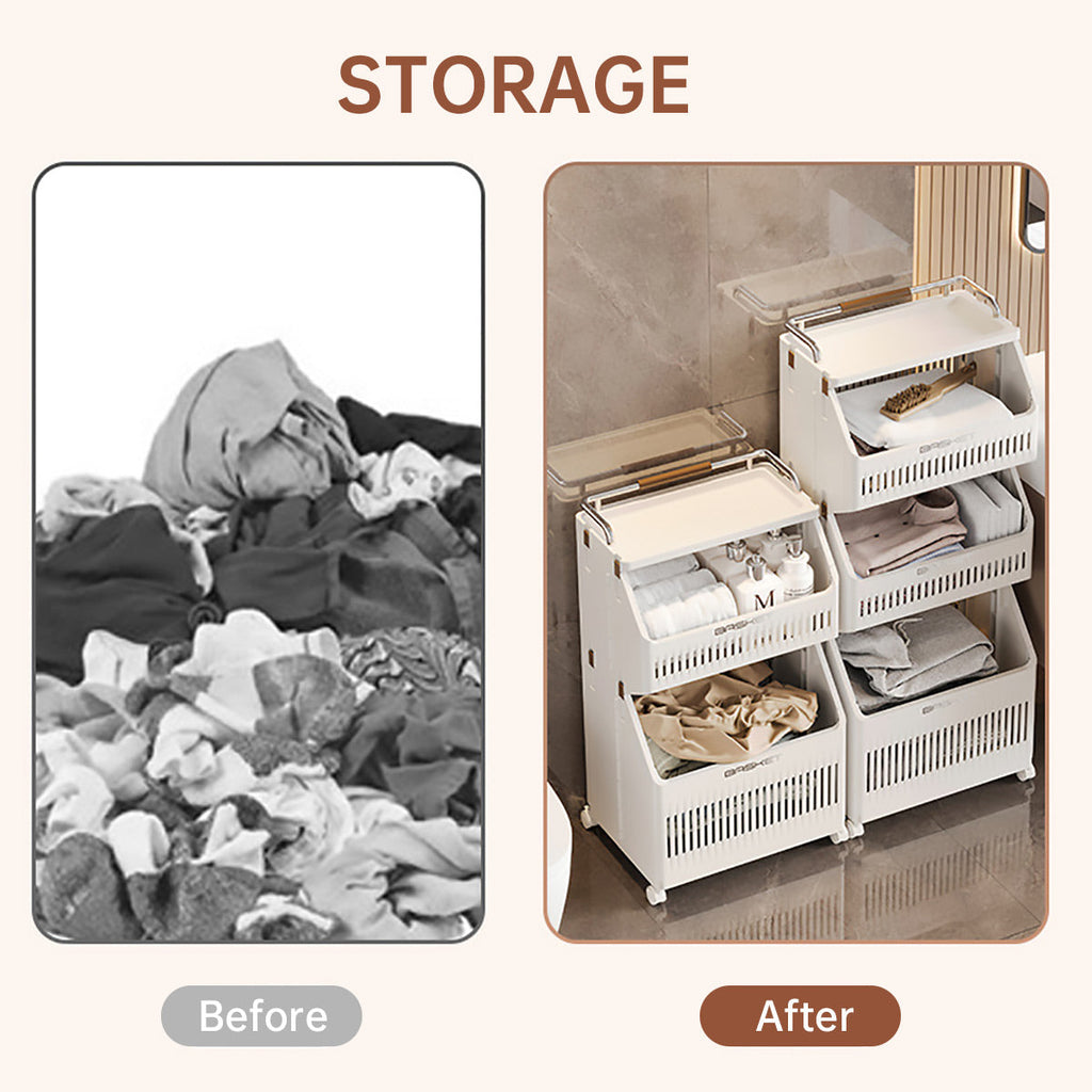 White Storage Cart Two or Three Tiers Set | StorageOZ