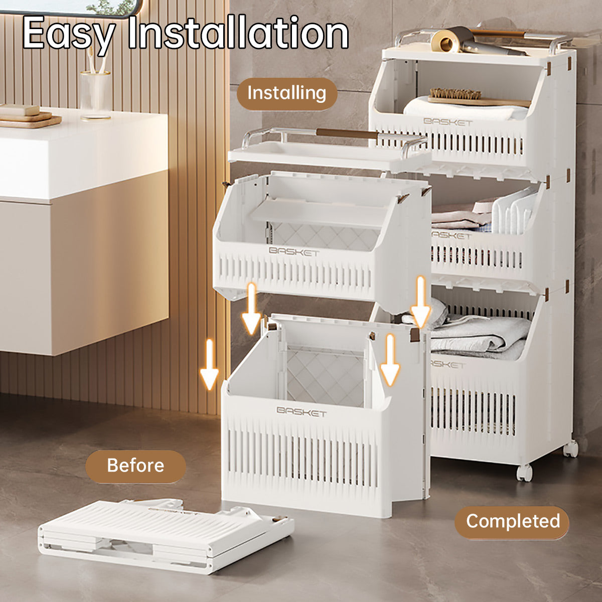 White Storage Cart Two or Three Tiers Set | StorageOZ