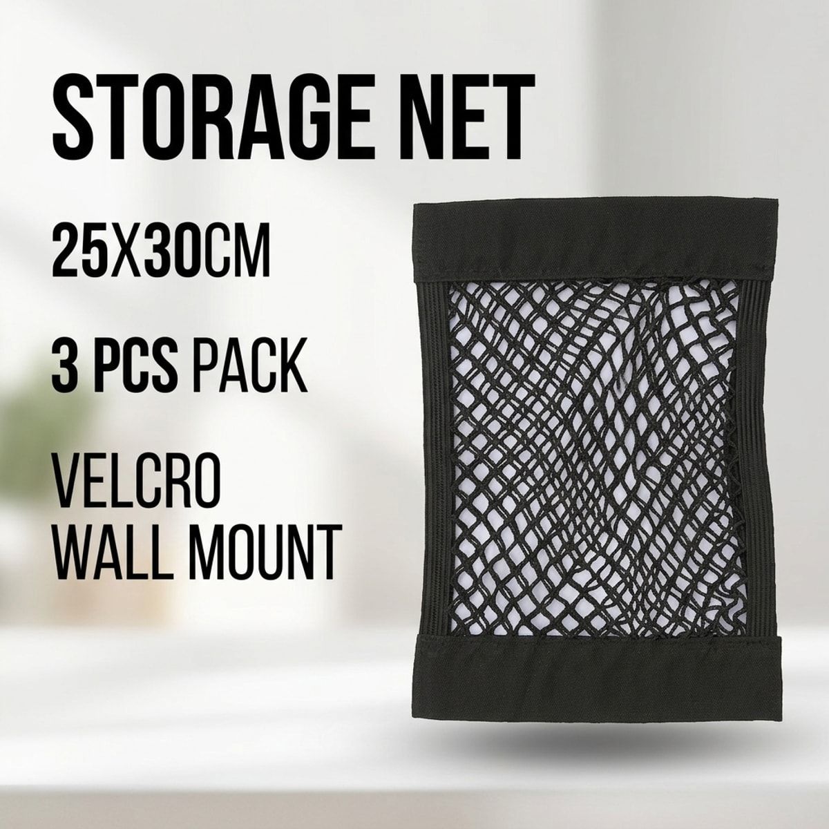 3 Pcs Velcro Mesh Storage Net for Cabinets | StorageOZ
