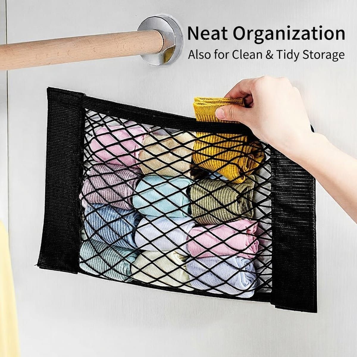 3 Pcs Velcro Mesh Storage Net for Cabinets | StorageOZ