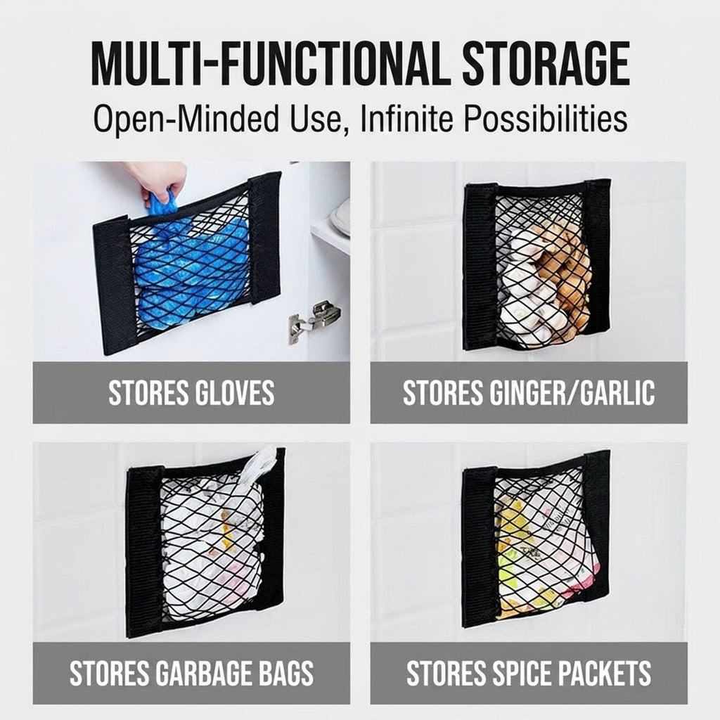 3 Pcs Velcro Mesh Storage Net for Cabinets | StorageOZ