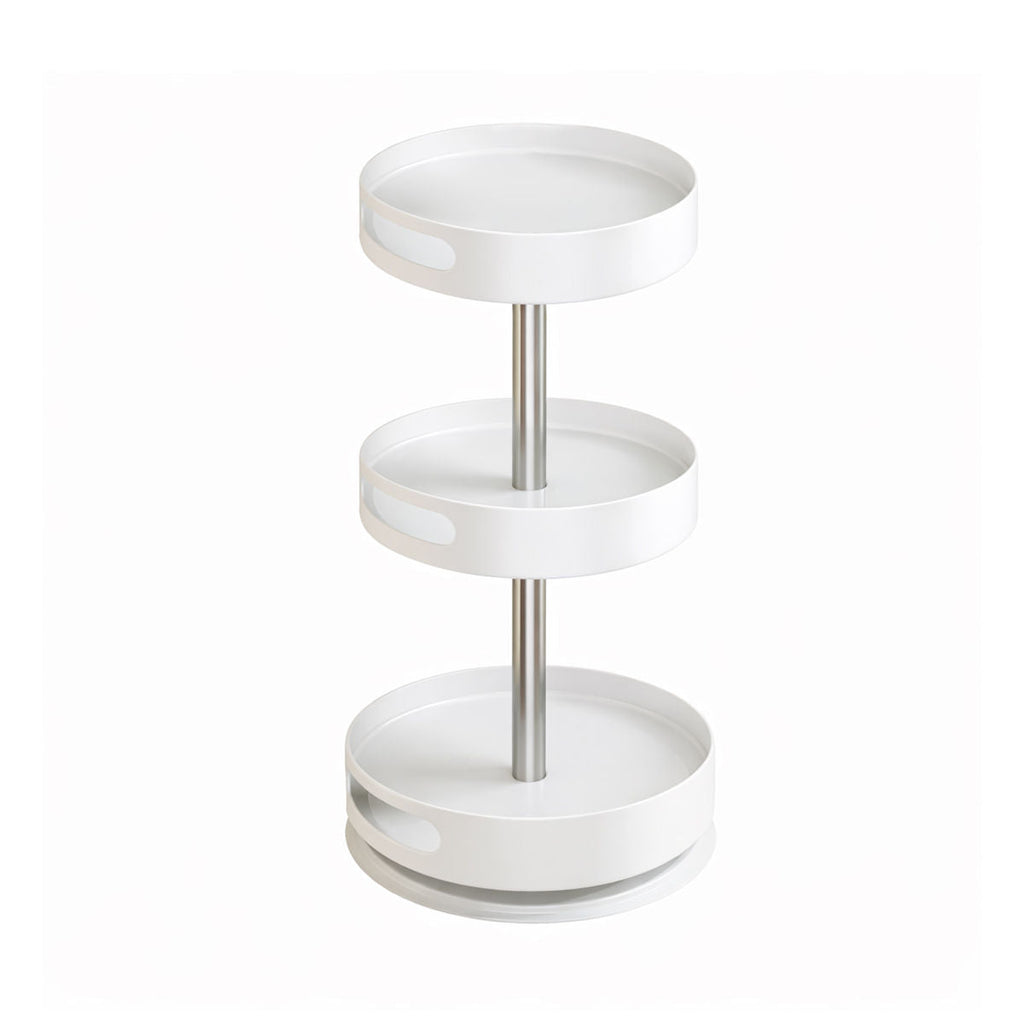 3 Tier 360 Rotating Storage Rack White Spice Cosmetic Organiser Turntable