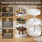 3 Tier 360 Rotating Storage Rack White Spice Cosmetic Organiser Turntable