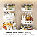 3 Tier 360 Rotating Storage Rack White Spice Cosmetic Organiser Turntable