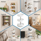 3 Tier 360 Rotating Storage Rack White Spice Cosmetic Organiser Turntable