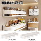 White Steel Kitchen Wall Shelf Two Widths | StorageOZ