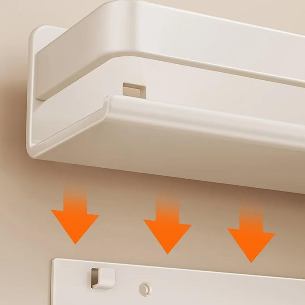 White Steel Kitchen Wall Shelf Two Widths | StorageOZ