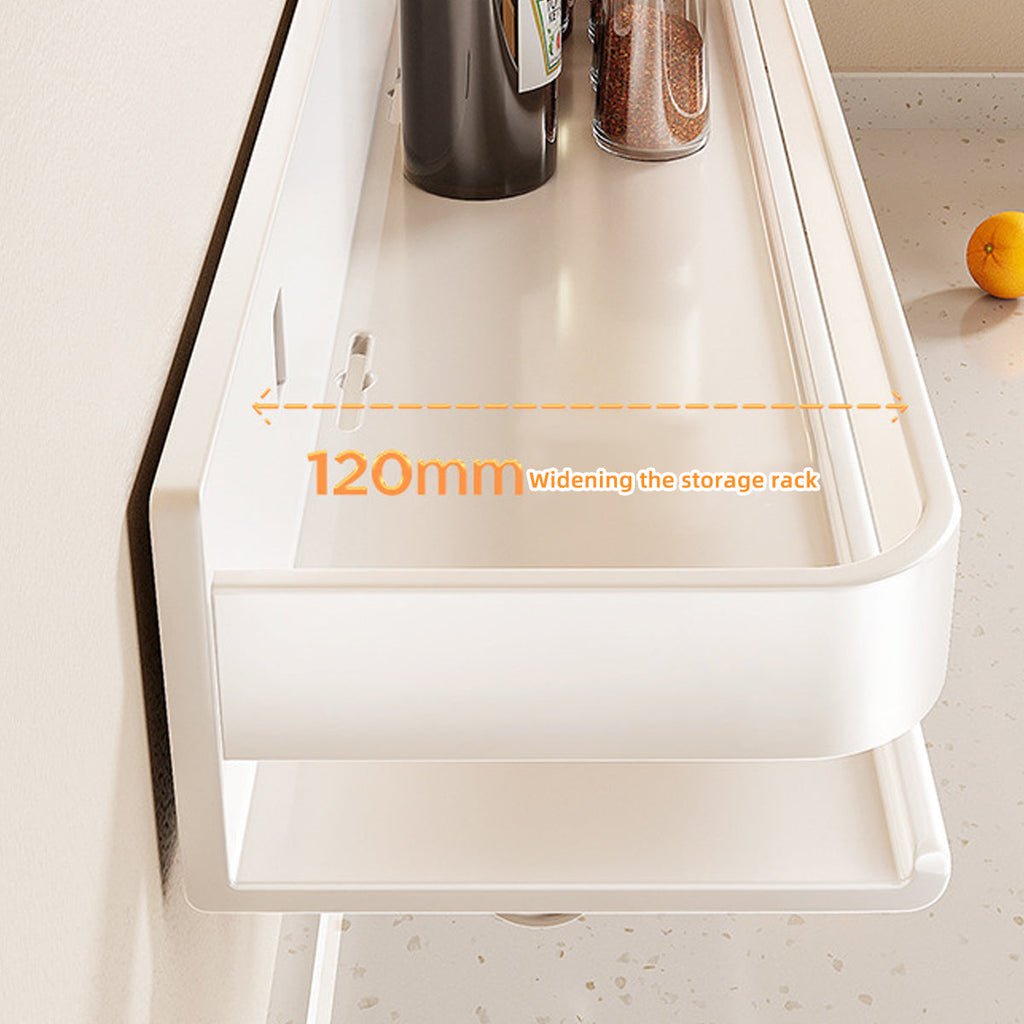 White Steel Kitchen Wall Shelf Two Widths | StorageOZ