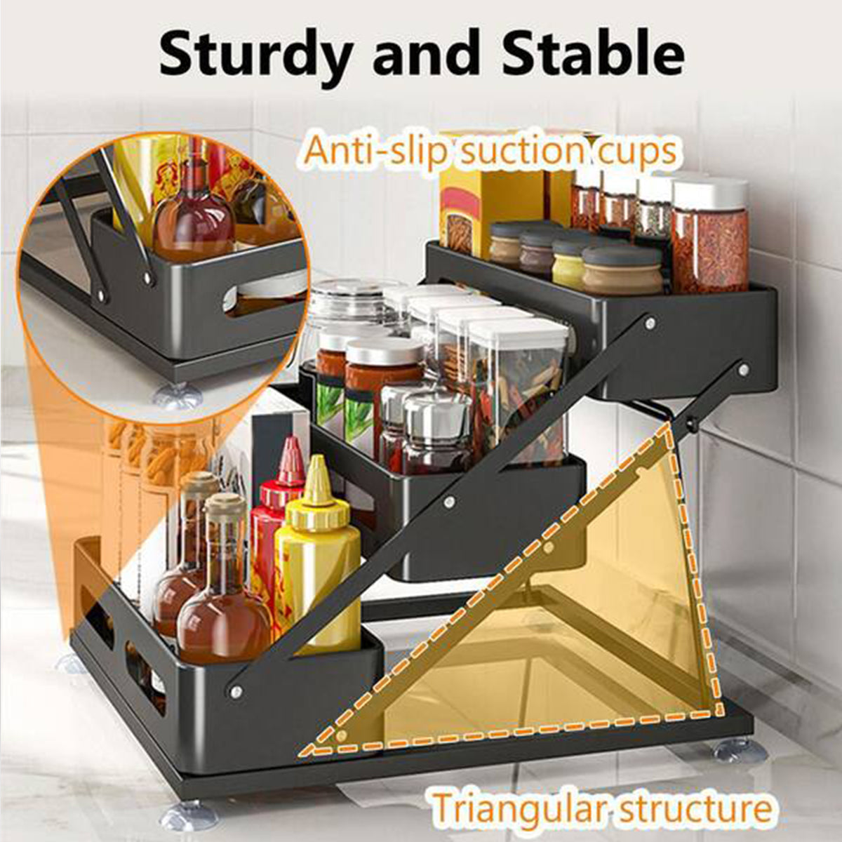 3 Tier Counter Spice Rack Three Colours Set | StorageOZ