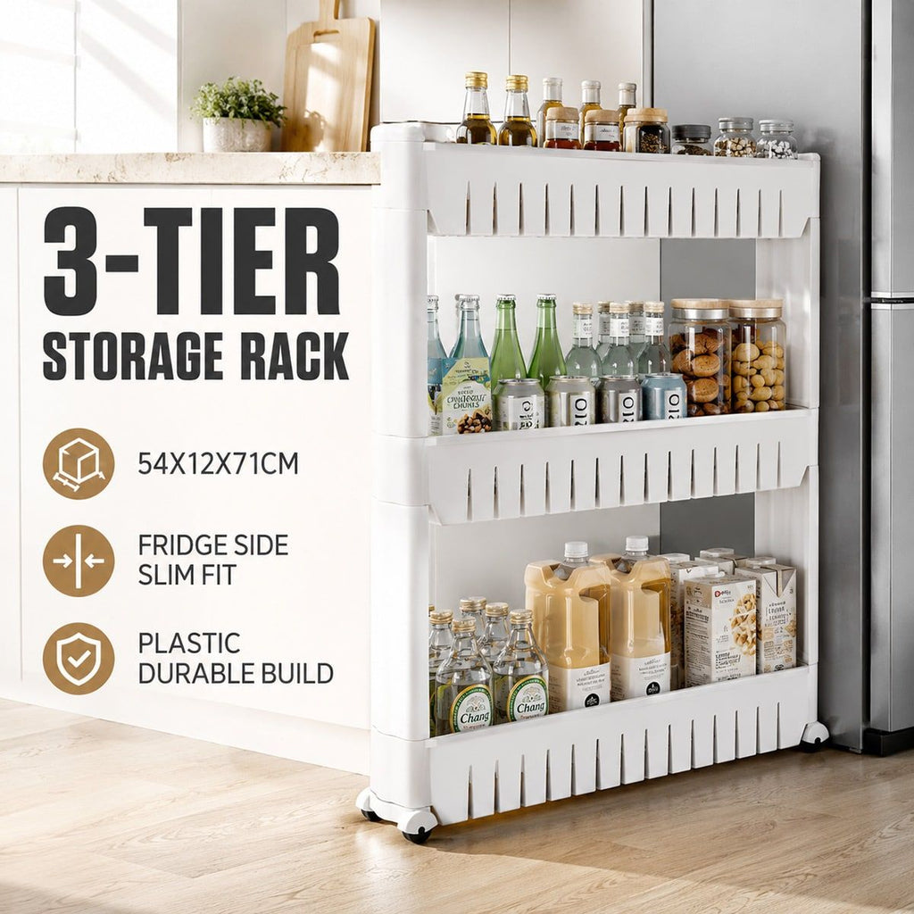 White 3 Tier Storage Rack Home Organiser | StorageOZ