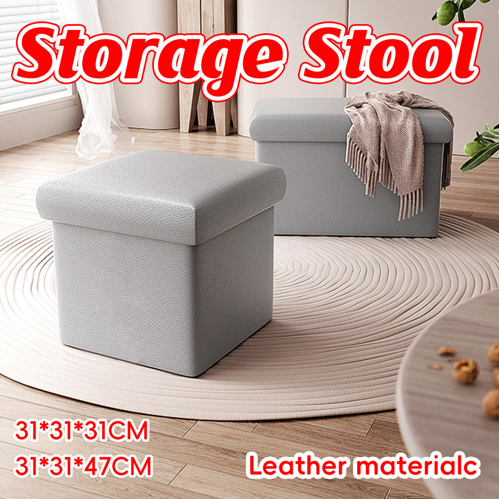 Grey Storage Stool Bench Two Capacities Set | StorageOZ