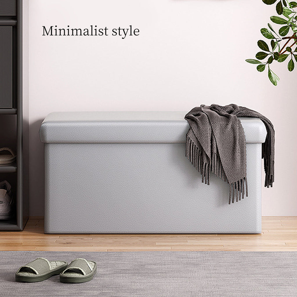 Grey Storage Stool Bench Two Capacities Set | StorageOZ