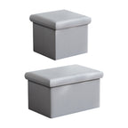 Grey Storage Stool Bench Two Capacities Set | StorageOZ